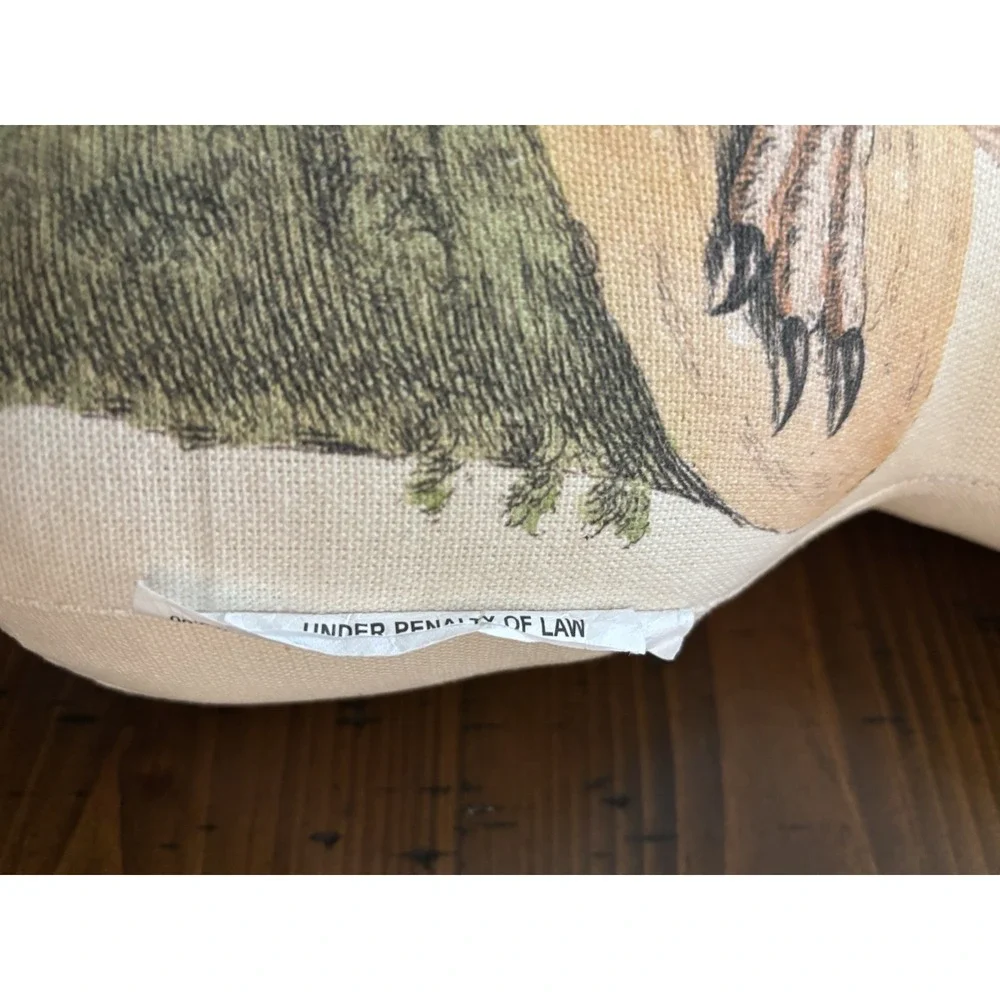 John Derian & Co Threshold Pocus Owl Horn Pillow Woodland Cozy Autumn Cottage
